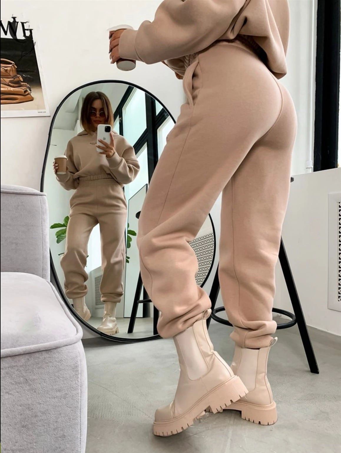 Women's Knitted Fleece Casual Suit Two - piece Set - THREADLIGHT