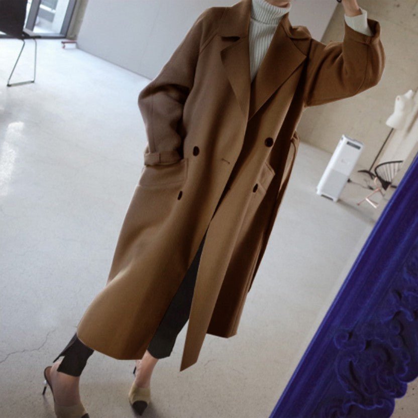 Womens Lapel Cashmere coat - THREADLIGHT