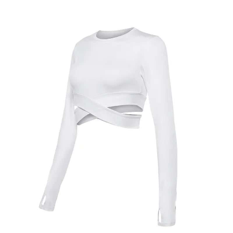 Women's Long Sleeve Crop Dry Fit Yoga Top - THREADLIGHT