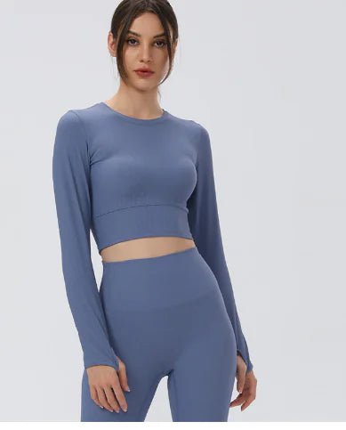 Women's Long Sleeve Yoga Top - Quick Dry Training Shirt - THREADLIGHT