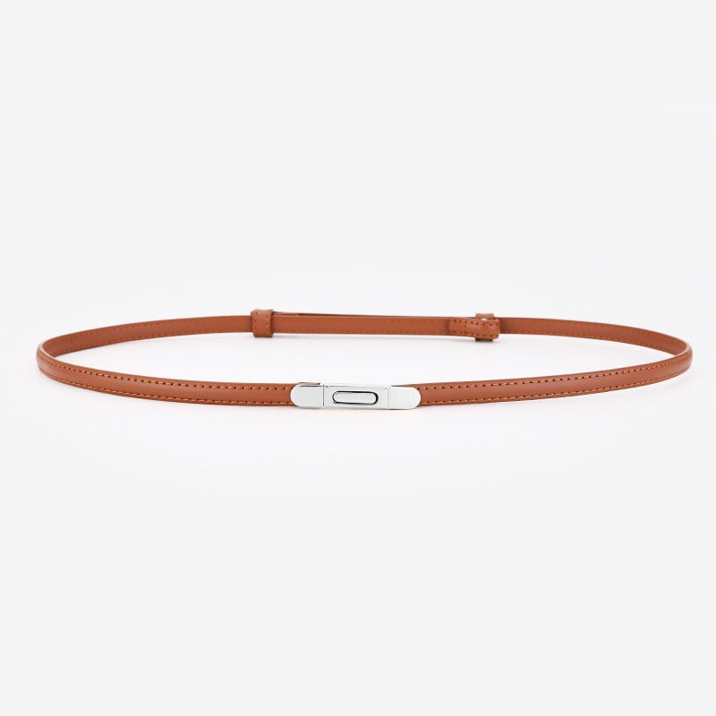 Women's Thin Genuine Leather Dress Simple Suit Coat Waist Belt - THREADLIGHT