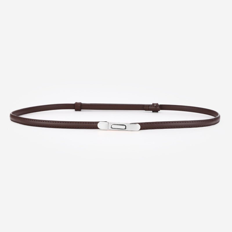 Women's Thin Genuine Leather Dress Simple Suit Coat Waist Belt - THREADLIGHT