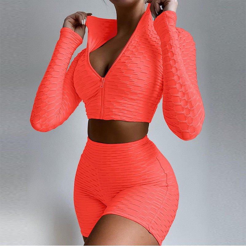 Women's Tracksuit Yoga Fitness Suit Activewear Set Tummy Control Butt Lift Long Sleeve Sport Clothing - THREADLIGHT