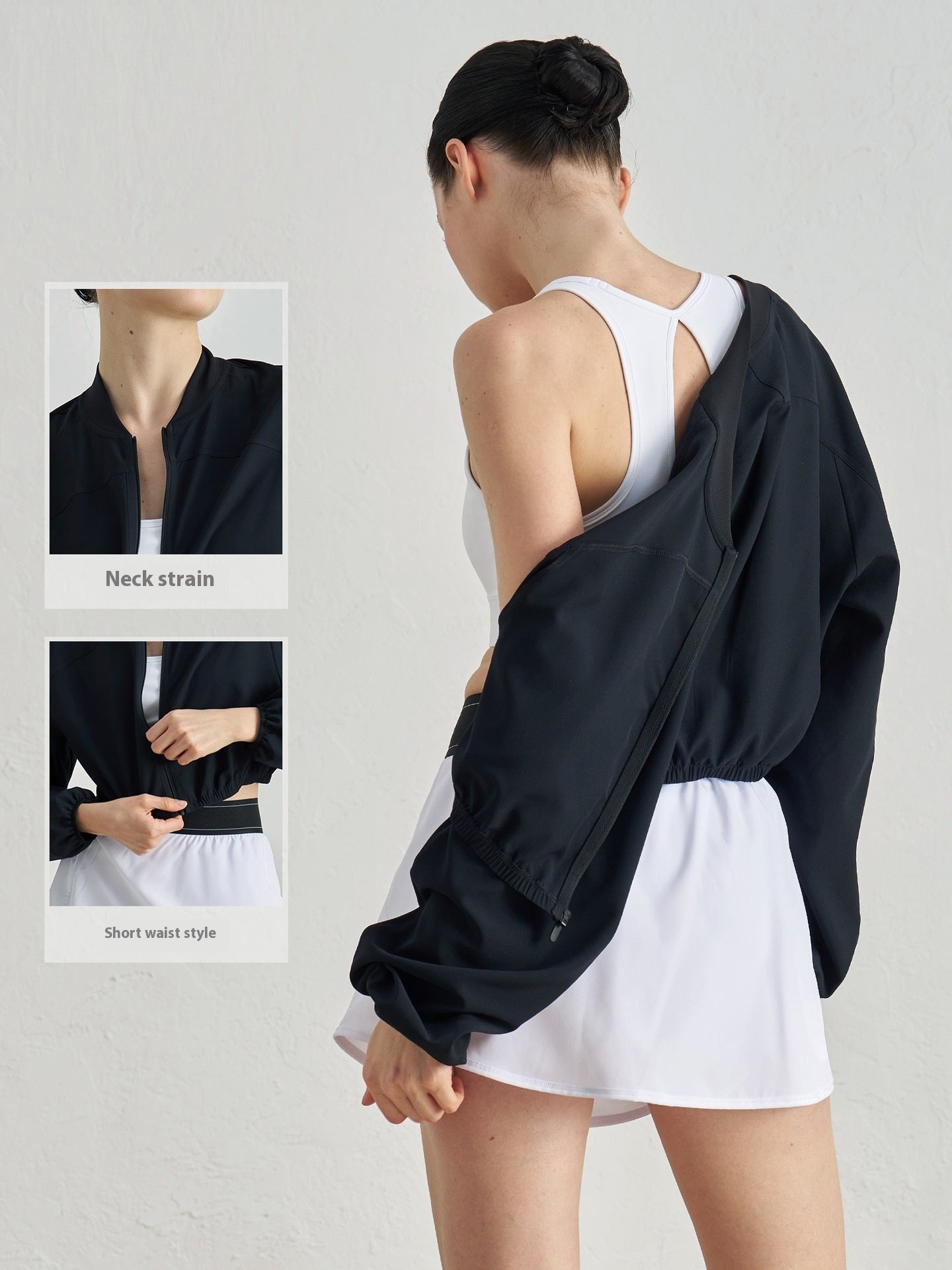 Woven Sports Jacket Lightweight Breathable Workout Top Waist - tight Design Outdoor - THREADLIGHT