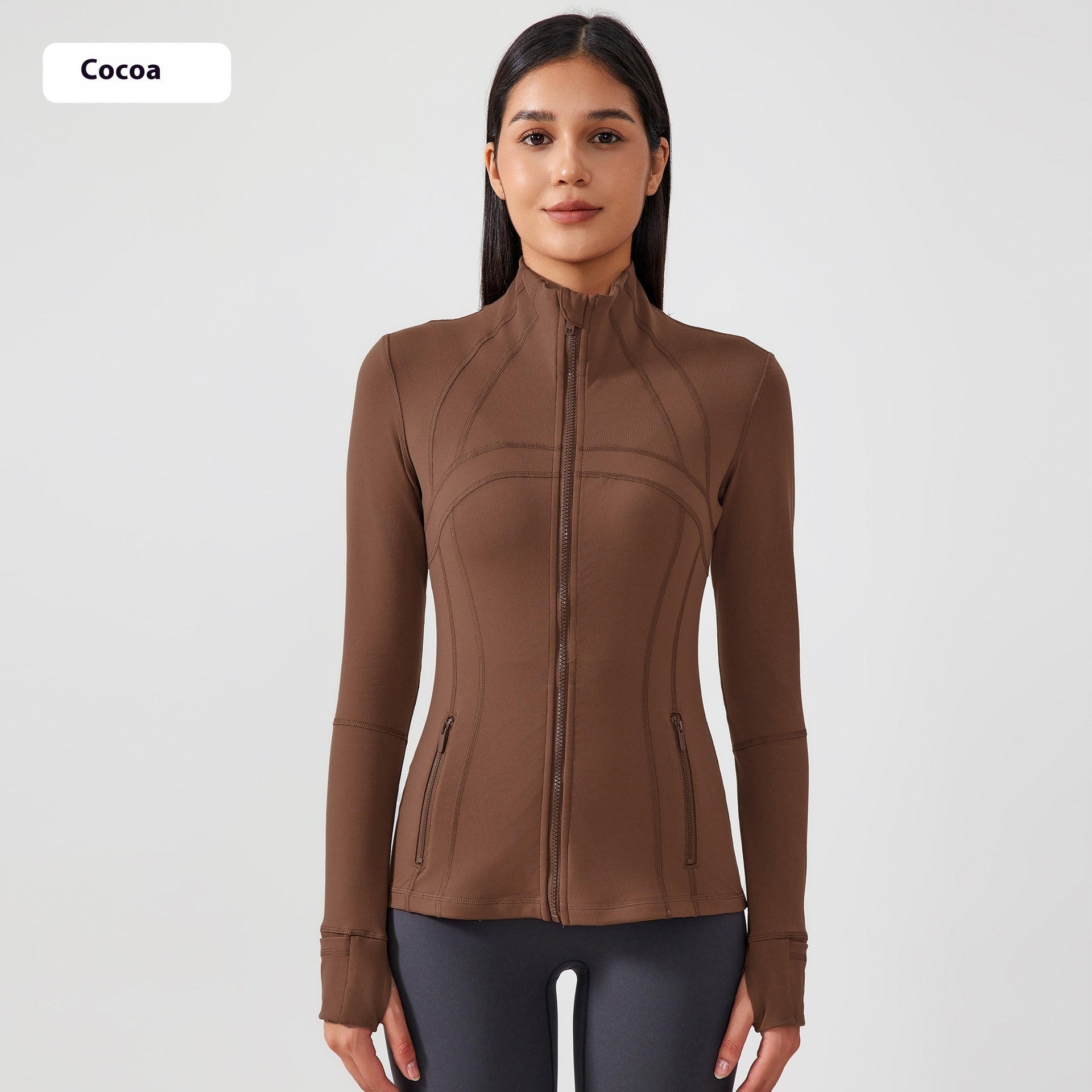 Yoga Sports Jacket Women Elastic Zipper Running Fitness Yoga Jackets - THREADLIGHT