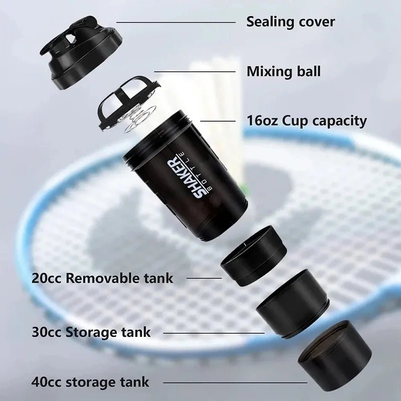 3 Layers Protein Bottle Shaker - THREADLIGHT