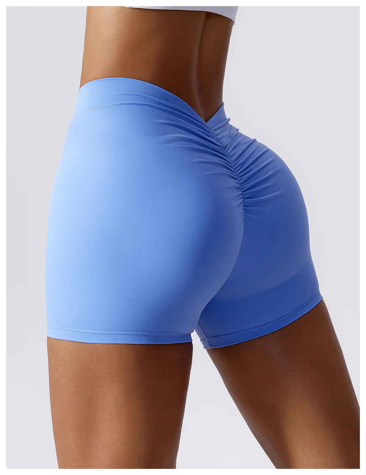 V Back Yoga Shorts For Women Push Up Scrunch Butt Activewear