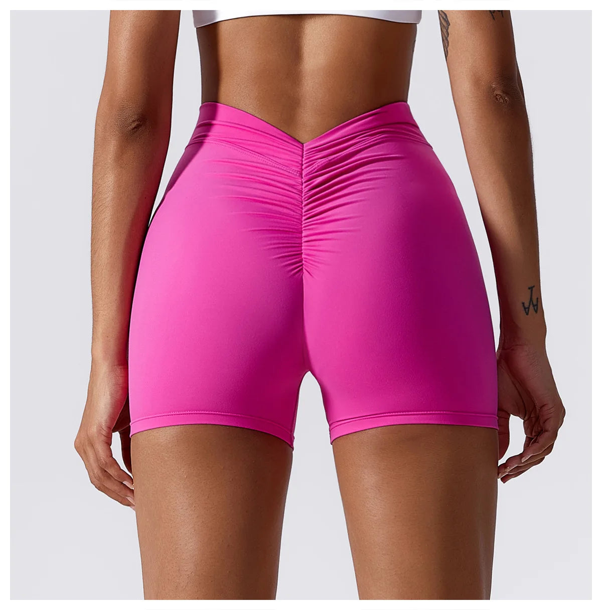 V Back Yoga Shorts For Women Push Up Scrunch Butt Activewear