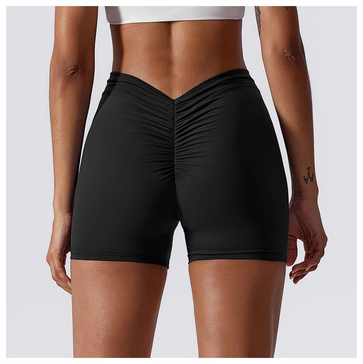 V Back Yoga Shorts For Women Push Up Scrunch Butt Activewear