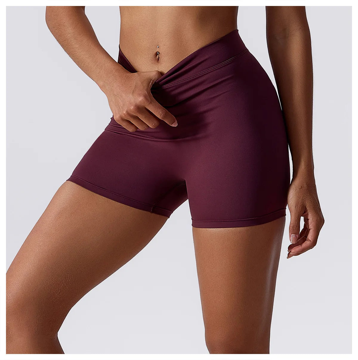 V Back Yoga Shorts For Women Push Up Scrunch Butt Activewear