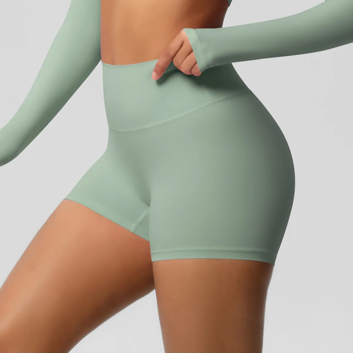 Women High Waist Yoga Shorts Butt Lifting for Gym Running Tummy Control Tights