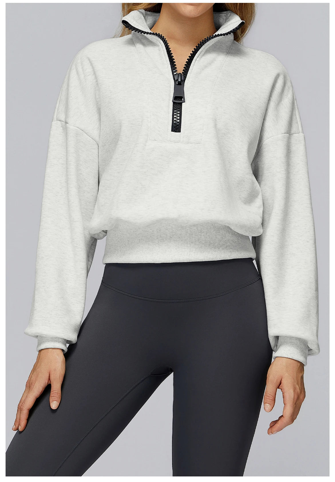 Women's Windproof Winter Hoodie With Stand Collar Yoga And Outdoor Activities