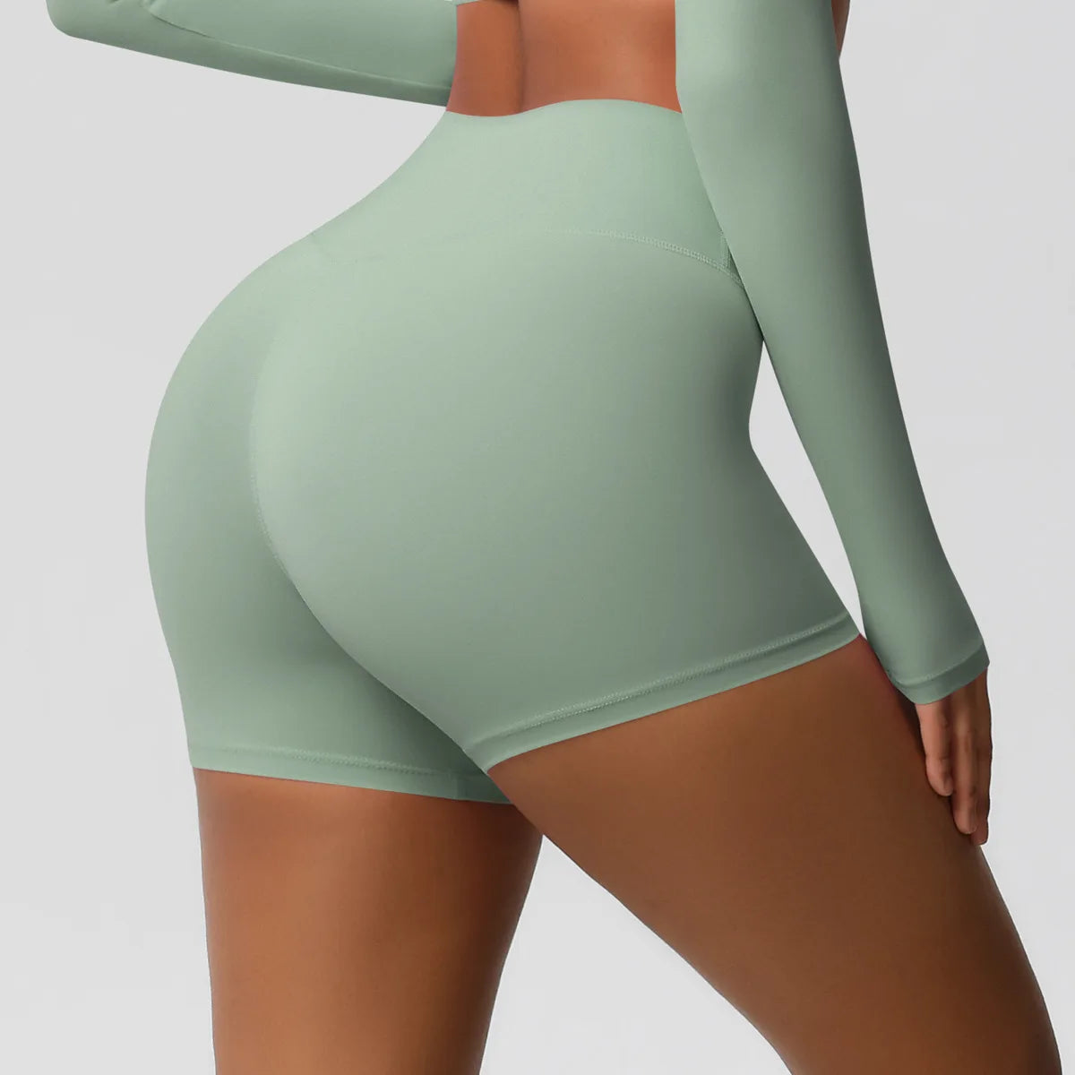 Women High Waist Yoga Shorts Butt Lifting for Gym Running Tummy Control Tights