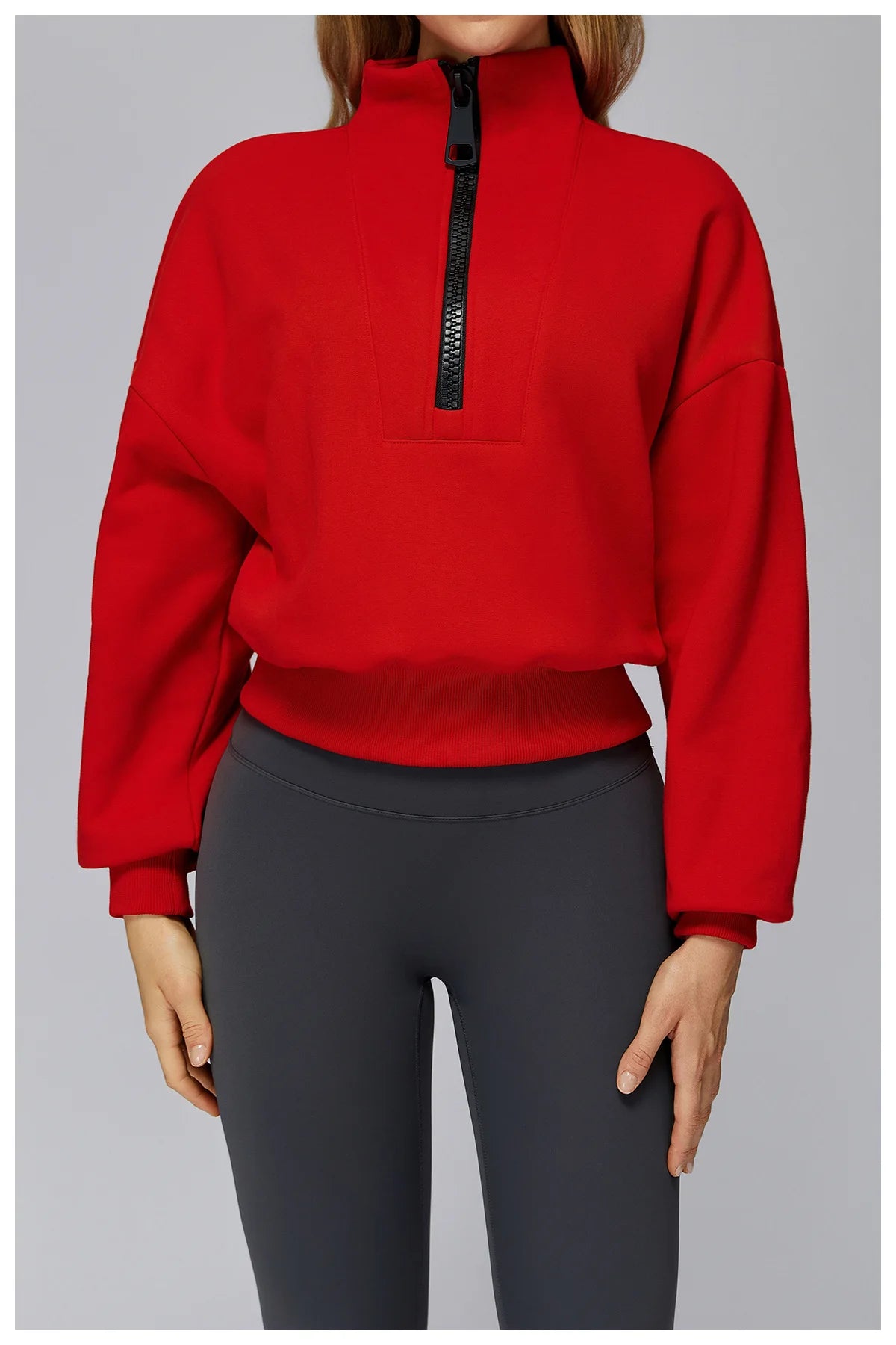 Women's Windproof Winter Hoodie With Stand Collar Yoga And Outdoor Activities