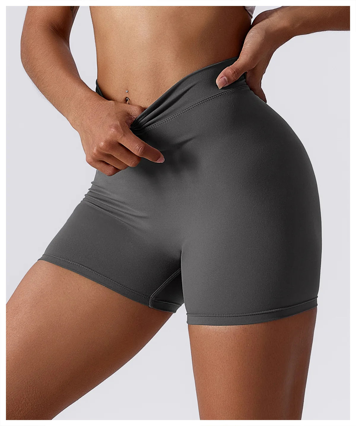 V Back Yoga Shorts For Women Push Up Scrunch Butt Activewear