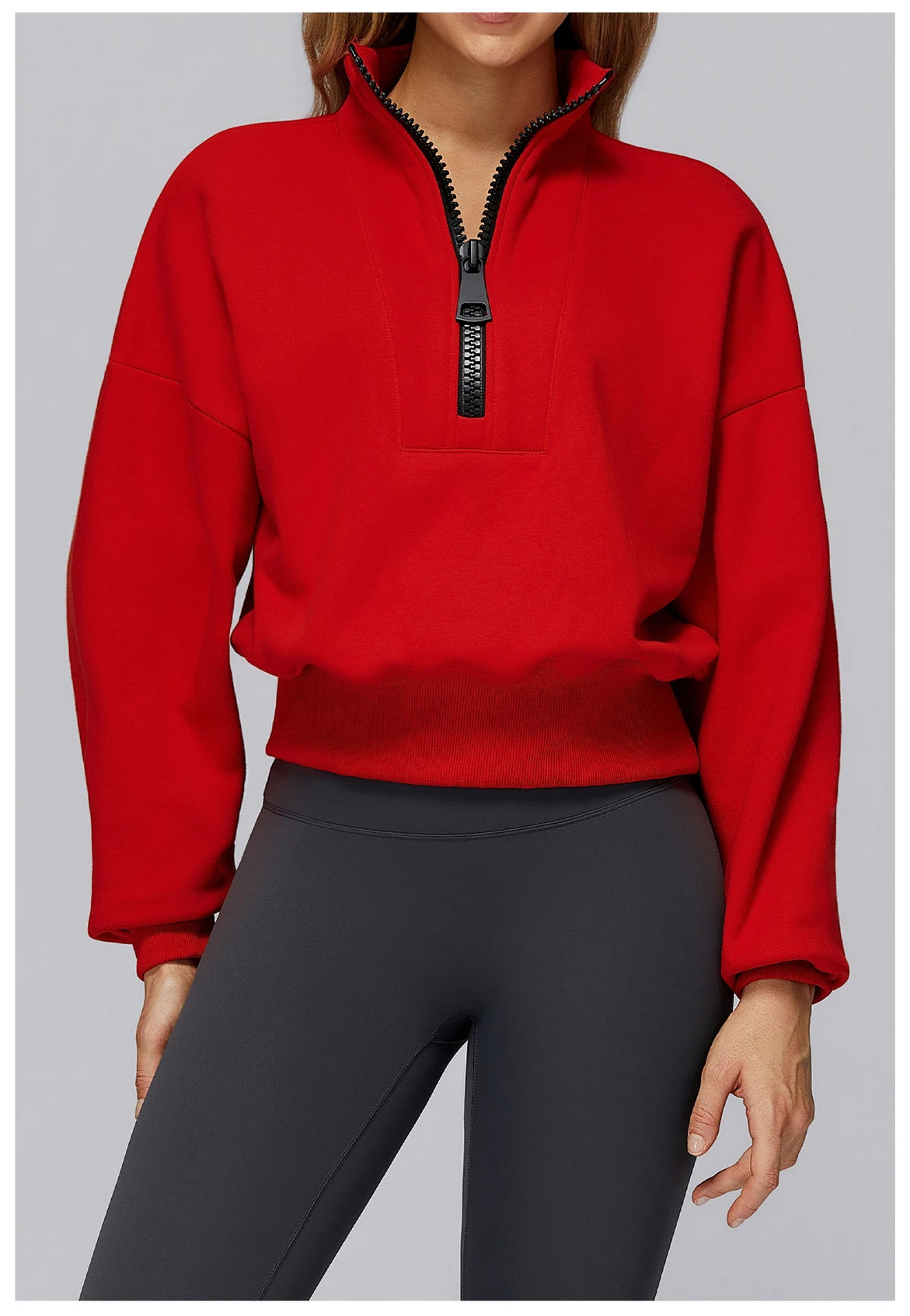 Women's Windproof Winter Hoodie With Stand Collar Yoga And Outdoor Activities