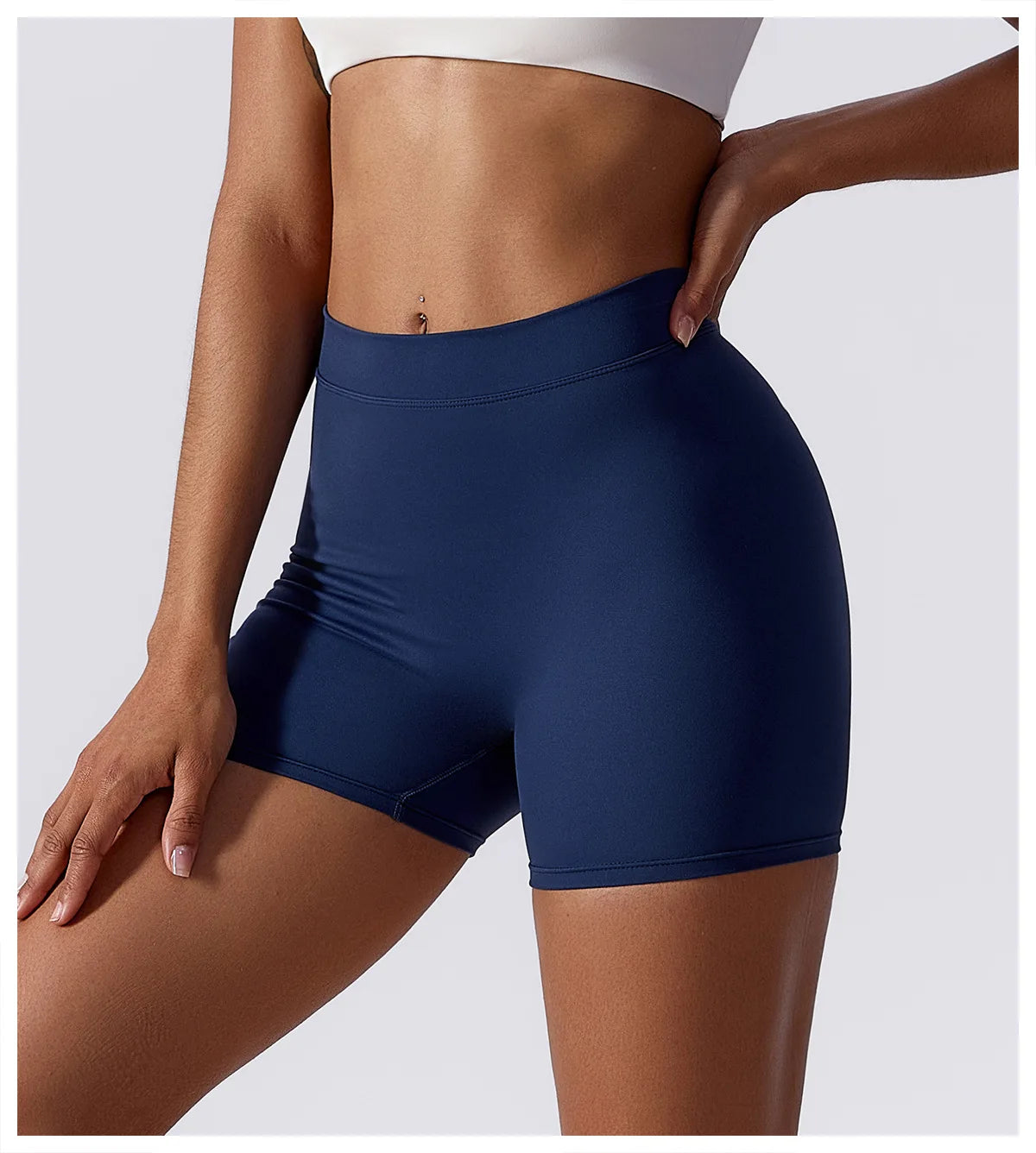 V Back Yoga Shorts For Women Push Up Scrunch Butt Activewear