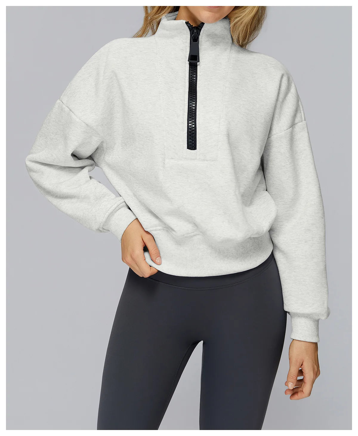 Women's Windproof Winter Hoodie With Stand Collar Yoga And Outdoor Activities