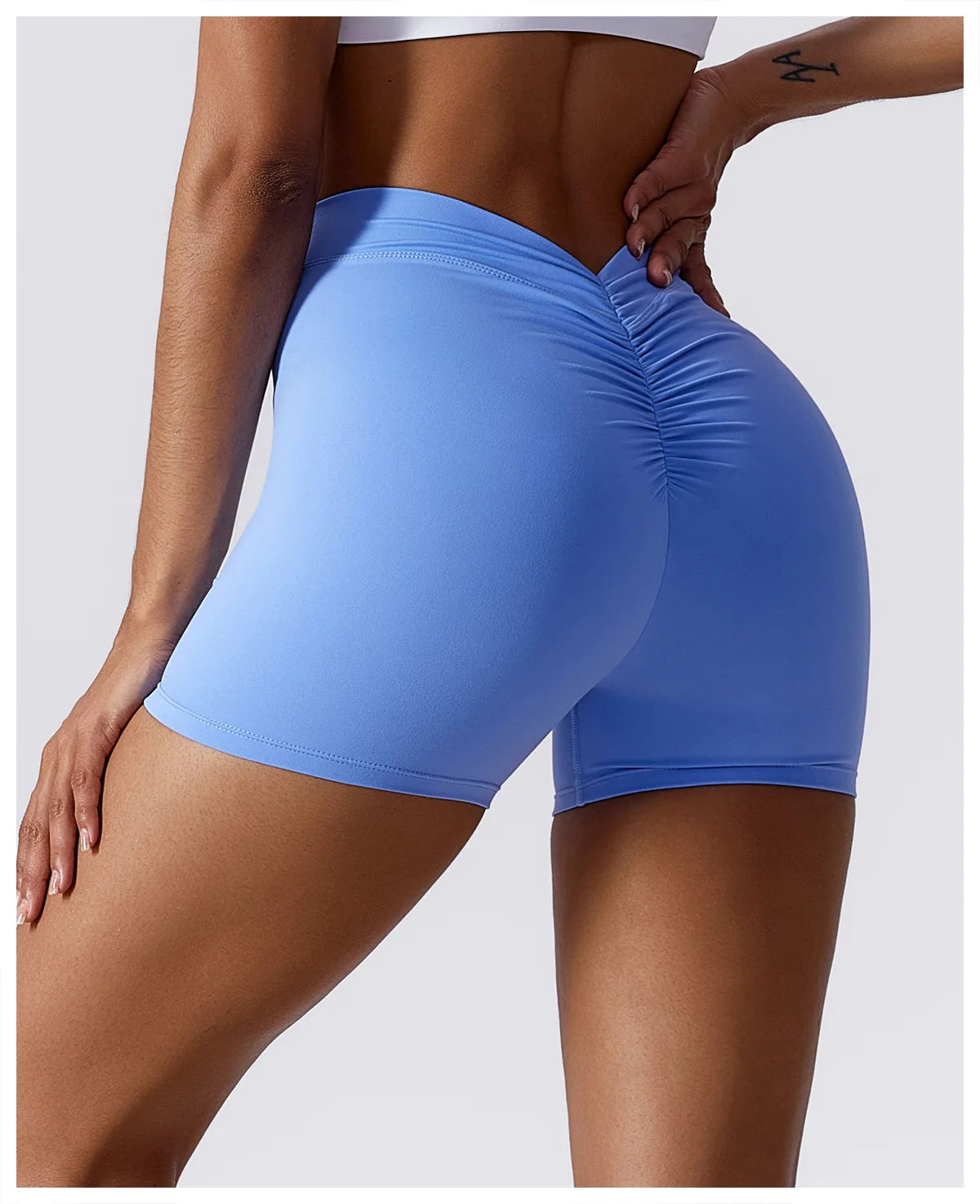V Back Yoga Shorts For Women Push Up Scrunch Butt Activewear
