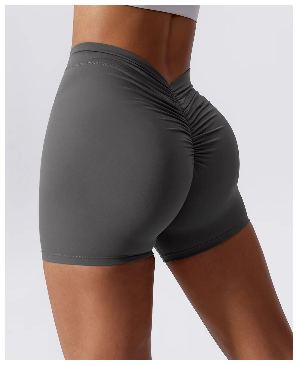 V Back Yoga Shorts For Women Push Up Scrunch Butt Activewear