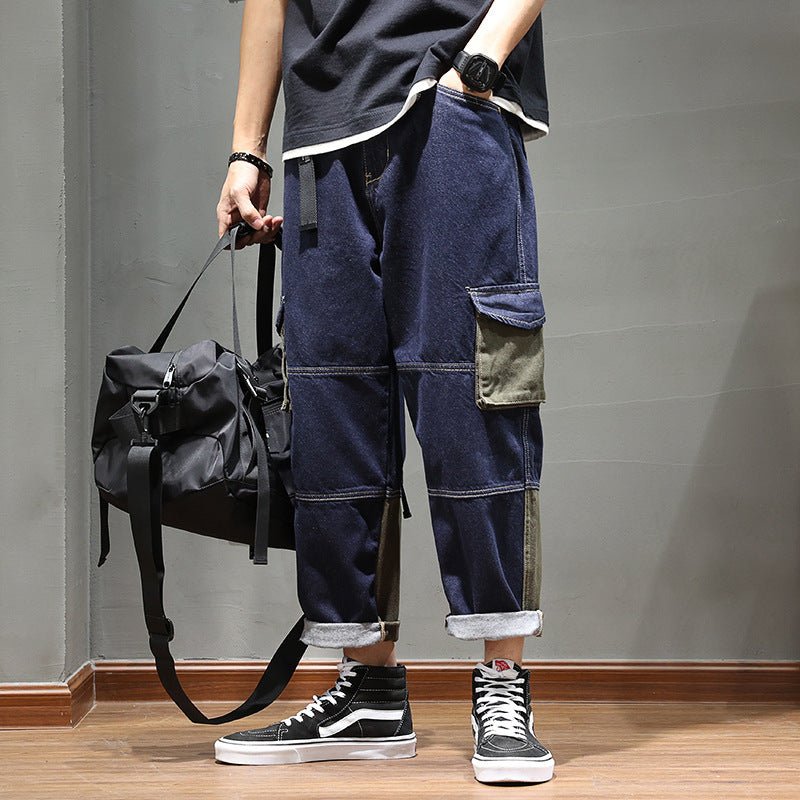 Amekaji Loose Wide Leg Cropped Pants - THREADLIGHT