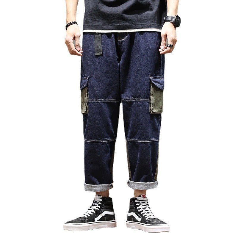 Amekaji Loose Wide Leg Cropped Pants - THREADLIGHT