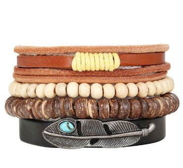 Beaded Leather Bracelet - THREADLIGHT