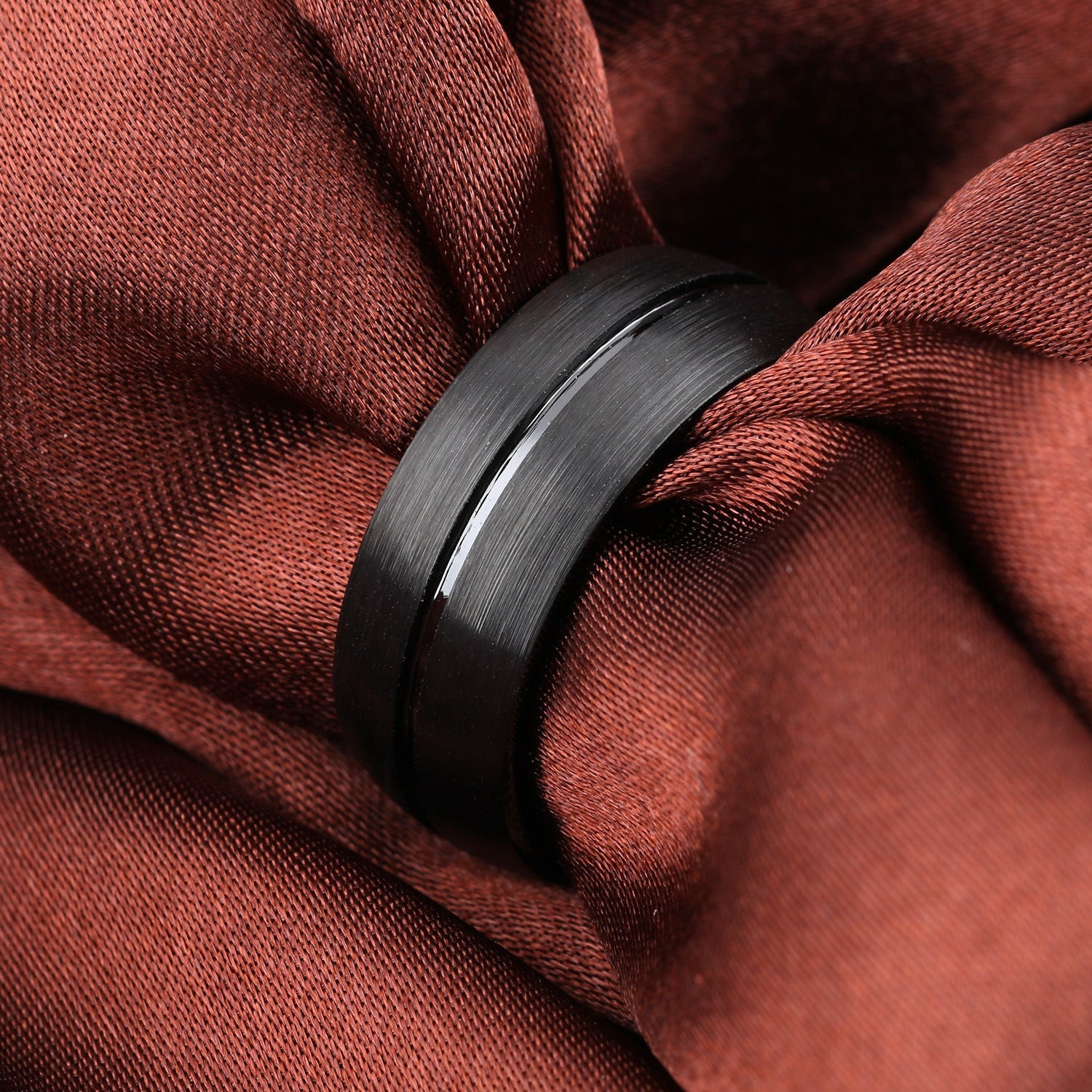 Black titanium steel ring - THREADLIGHT