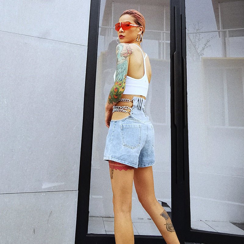 Character Chain Jean Shorts - THREADLIGHT