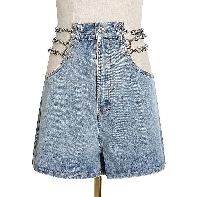 Character Chain Jean Shorts - THREADLIGHT