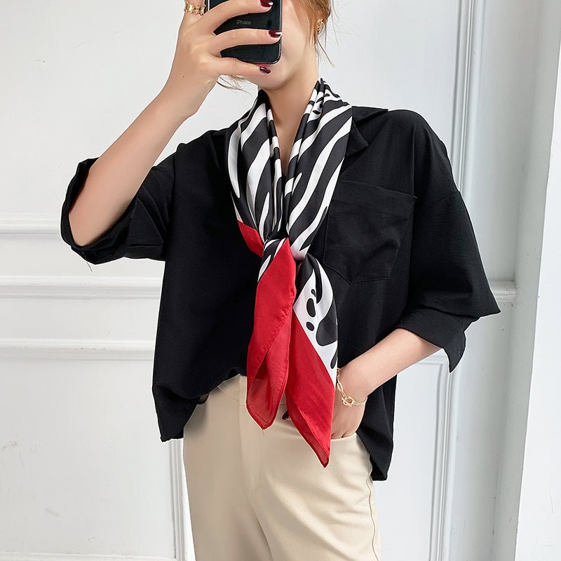 Fashion Silk Scarves Female Printing Hijab - THREADLIGHT