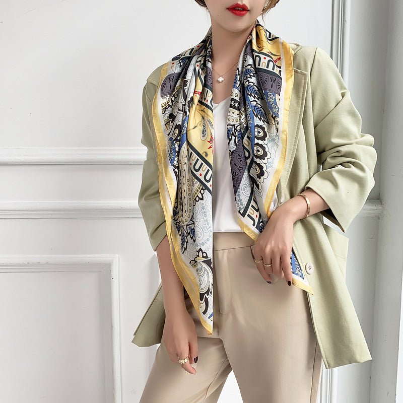 Fashion Silk Scarves Female Printing Hijab - THREADLIGHT