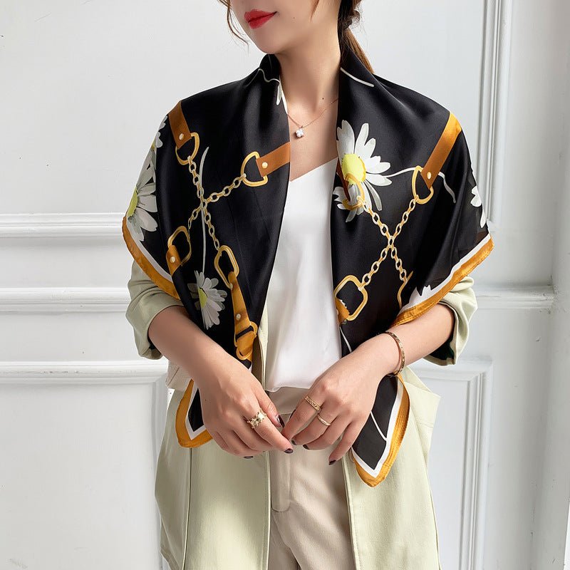 Fashion Silk Scarves Female Printing Hijab - THREADLIGHT