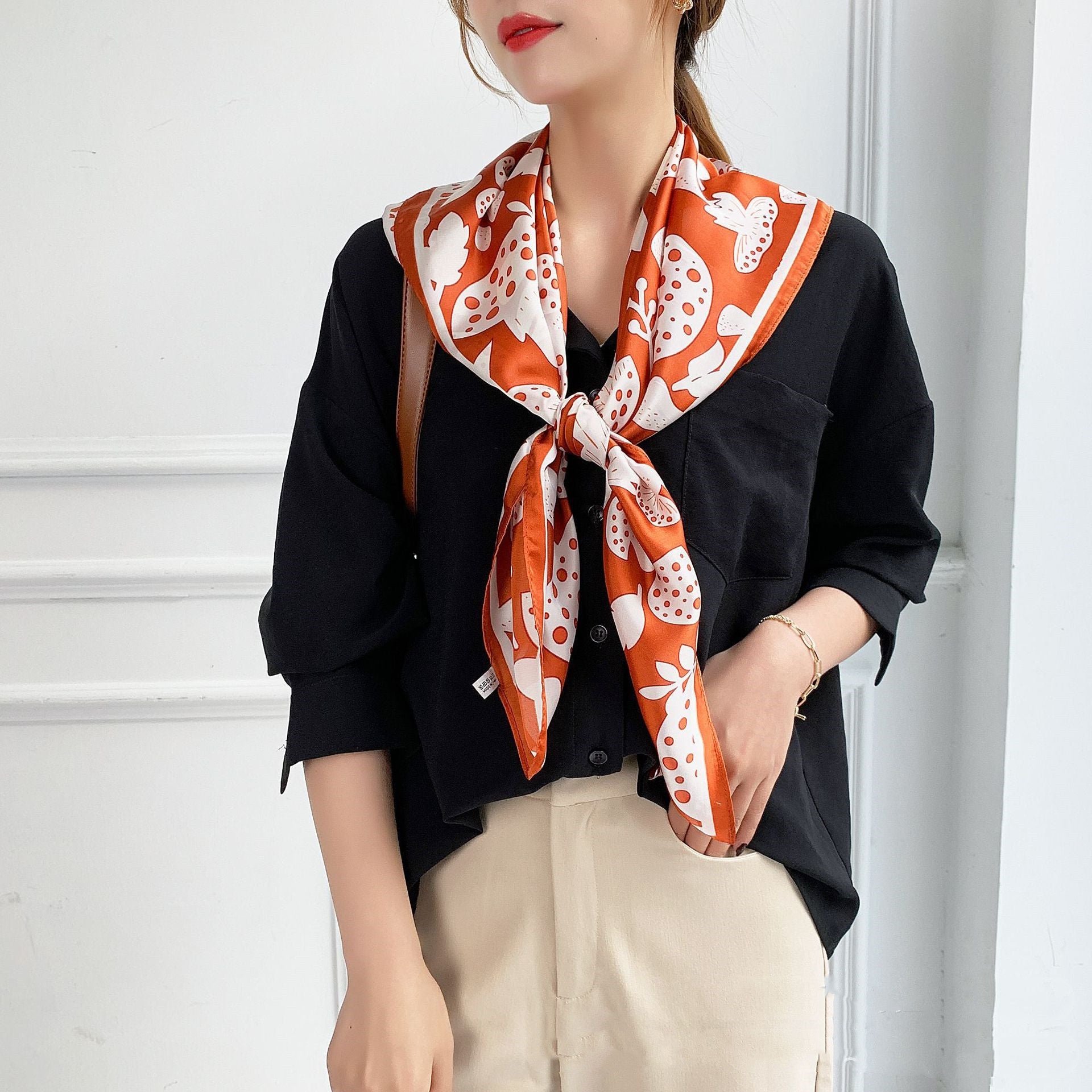 Fashion Silk Scarves Female Printing Hijab - THREADLIGHT