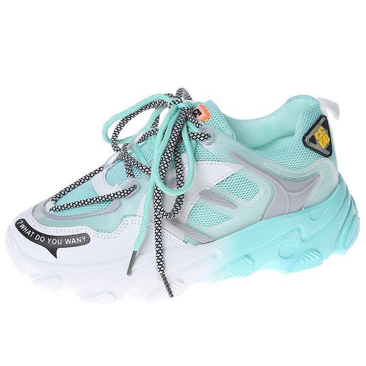 Gradient Rainbow Platform Daddy Shoes Women - THREADLIGHT