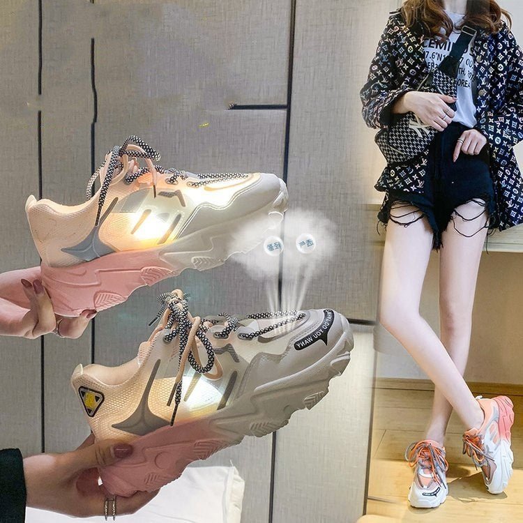 Gradient Rainbow Platform Daddy Shoes Women - THREADLIGHT