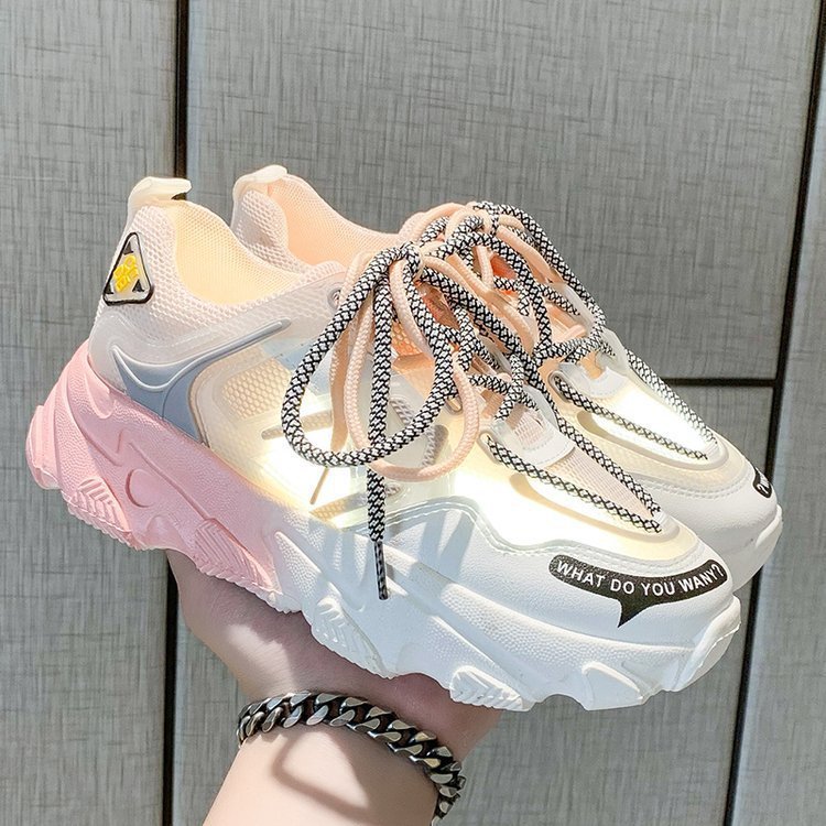 Gradient Rainbow Platform Daddy Shoes Women - THREADLIGHT