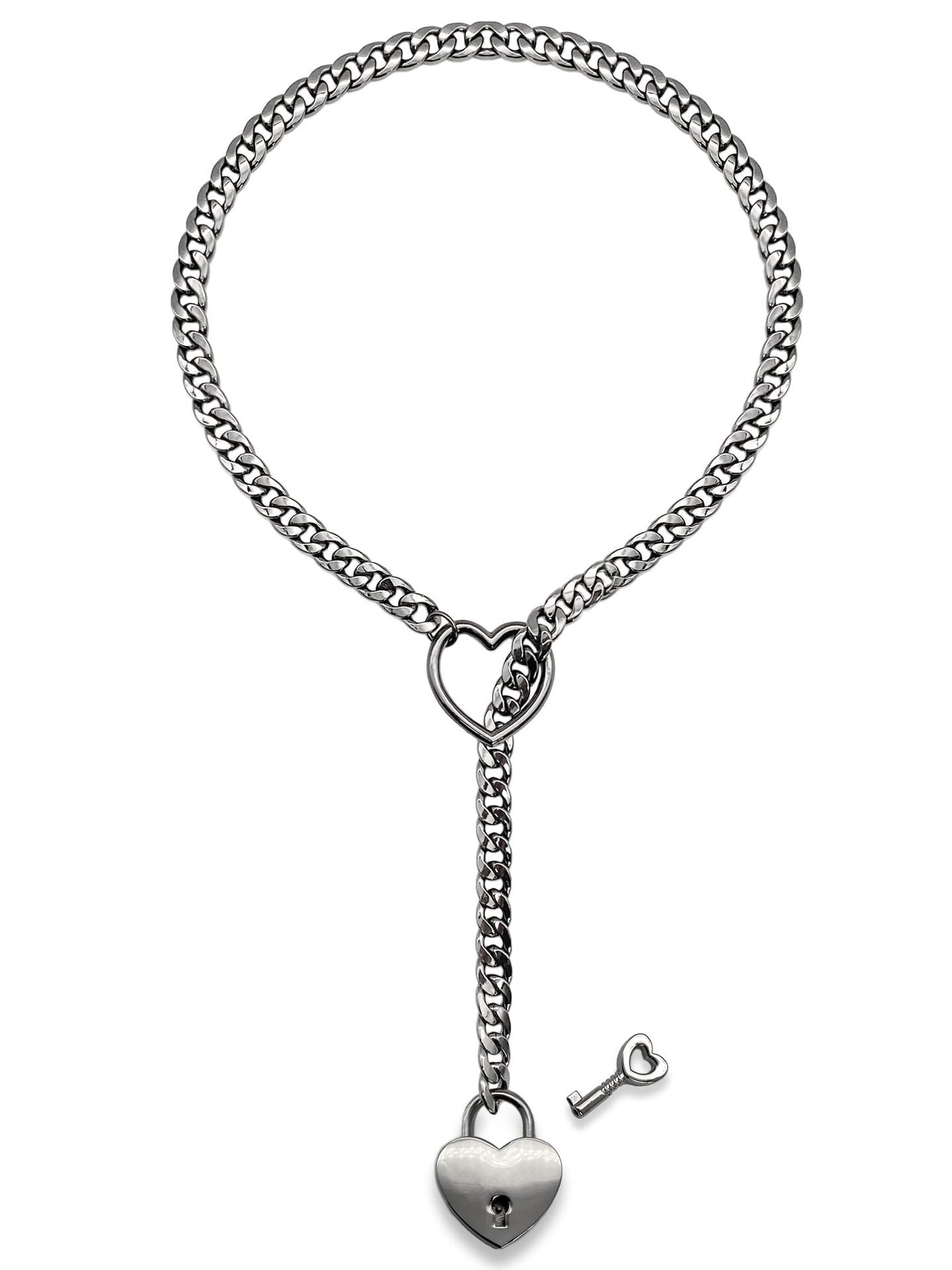 Heart O - Ring Cuban Chain Necklace - THREADLIGHT