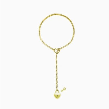 Heart O - Ring Cuban Chain Necklace - THREADLIGHT