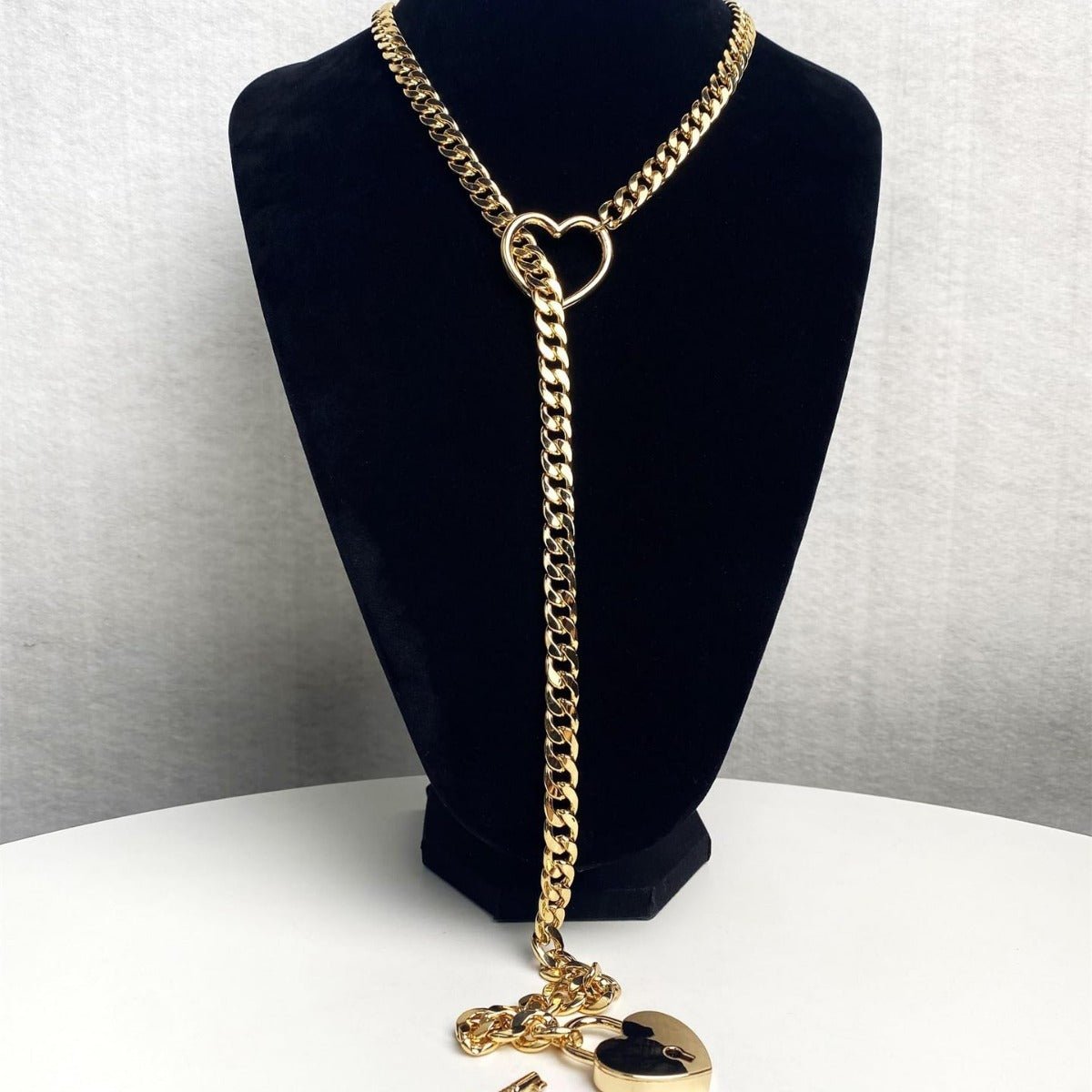 Heart O - Ring Cuban Chain Necklace - THREADLIGHT