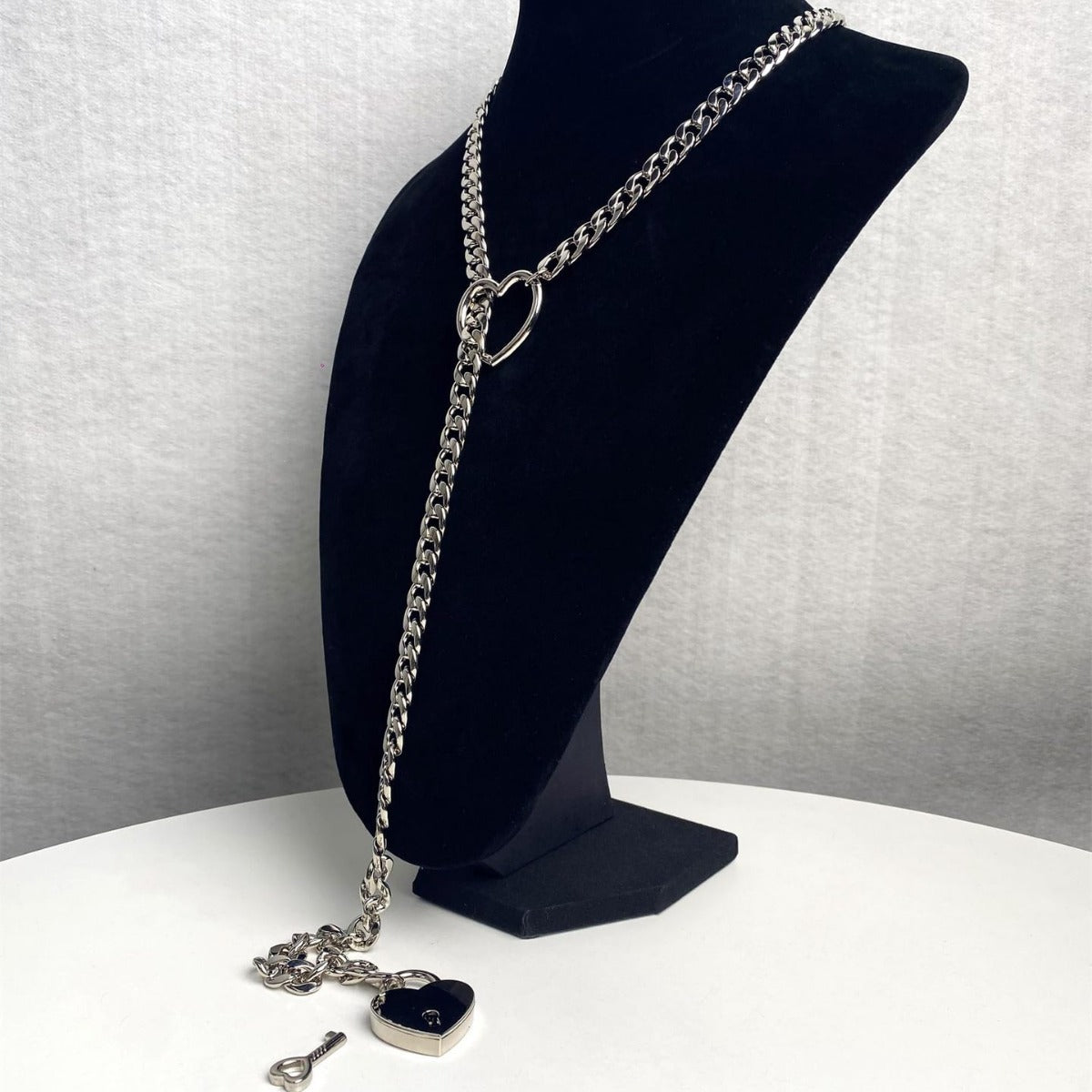 Heart O - Ring Cuban Chain Necklace - THREADLIGHT
