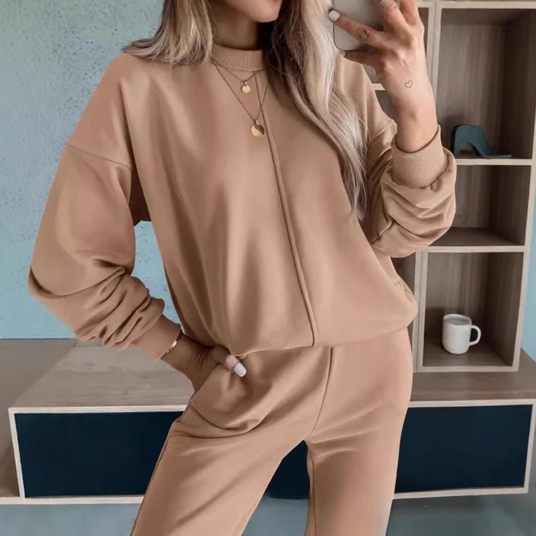 Loose Casual High Waist Ankle - tied Track Sweatpants AND Hoodie Coat Women - THREADLIGHT