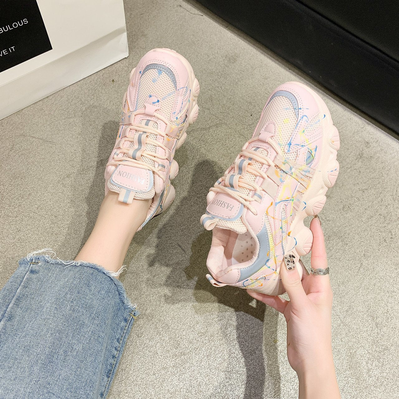 Luminous super fire daddy shoes women trend sneakers - THREADLIGHT