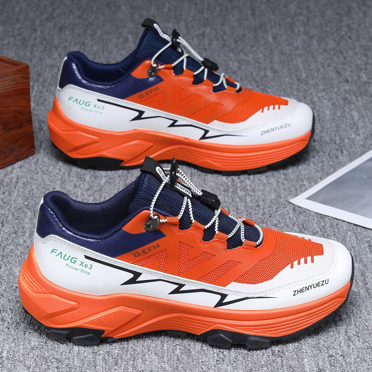 Men Colorblock Sneakers Outdoor Casual Mountaineering Hiking Running Sports Shoes - THREADLIGHT