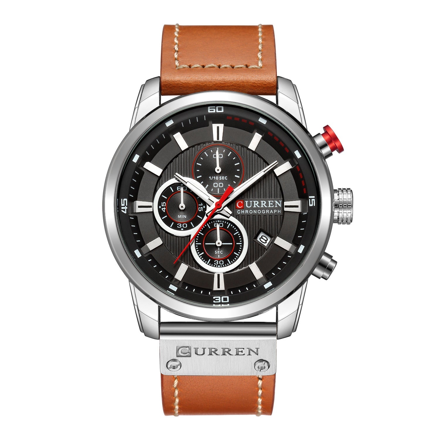 Men Waterproof Chronograph Sport Military Male Clock Top Brand Luxury Leather Man Wristwatch - THREADLIGHT