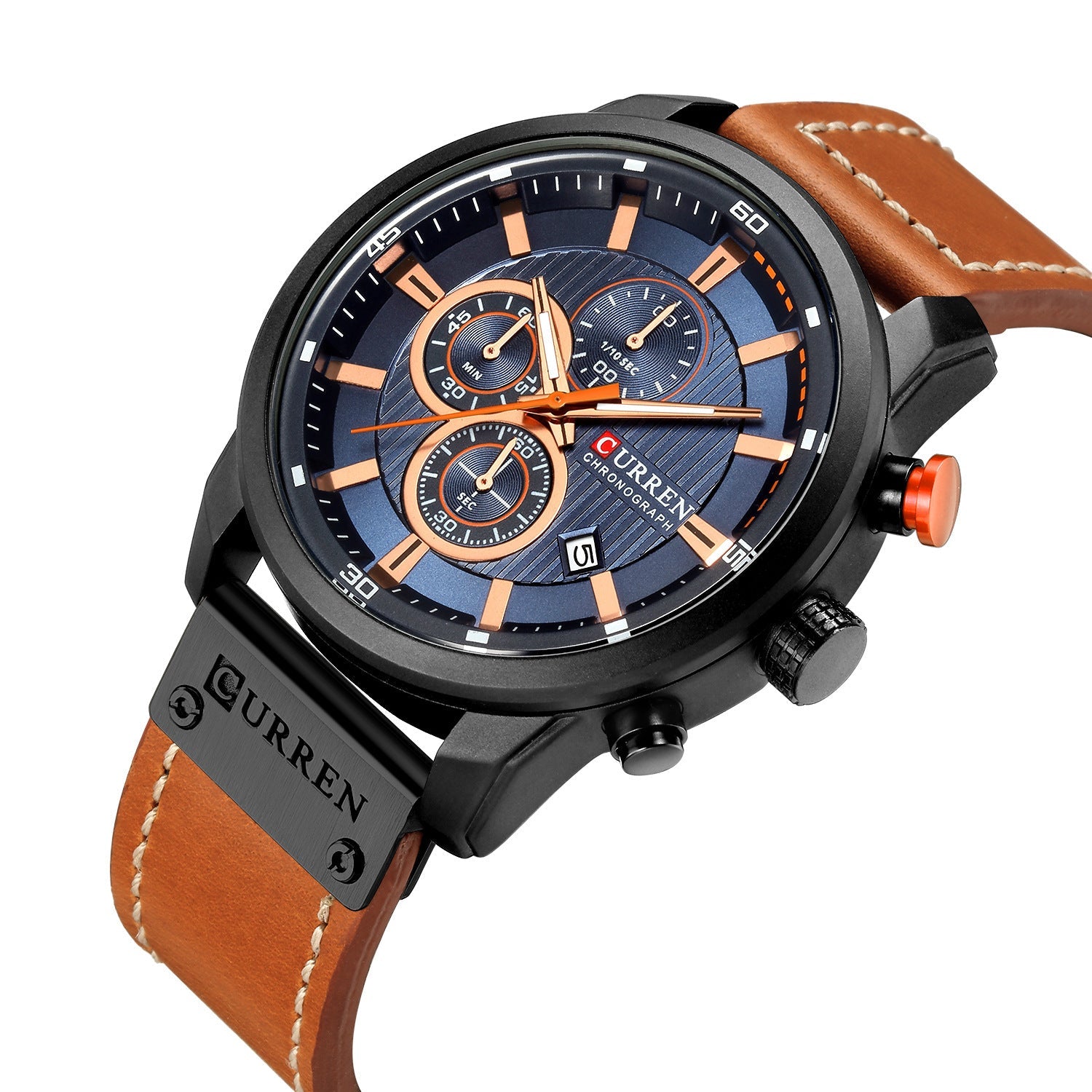 Men Waterproof Chronograph Sport Military Male Clock Top Brand Luxury Leather Man Wristwatch - THREADLIGHT