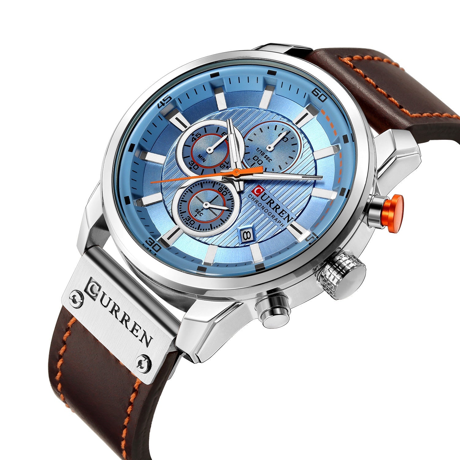 Men Waterproof Chronograph Sport Military Male Clock Top Brand Luxury Leather Man Wristwatch - THREADLIGHT