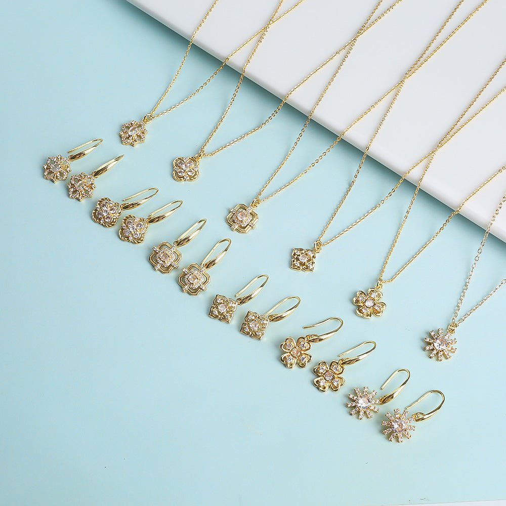 Micro - inlaid Crystal Zircon Inlaid Three - piece Set - THREADLIGHT