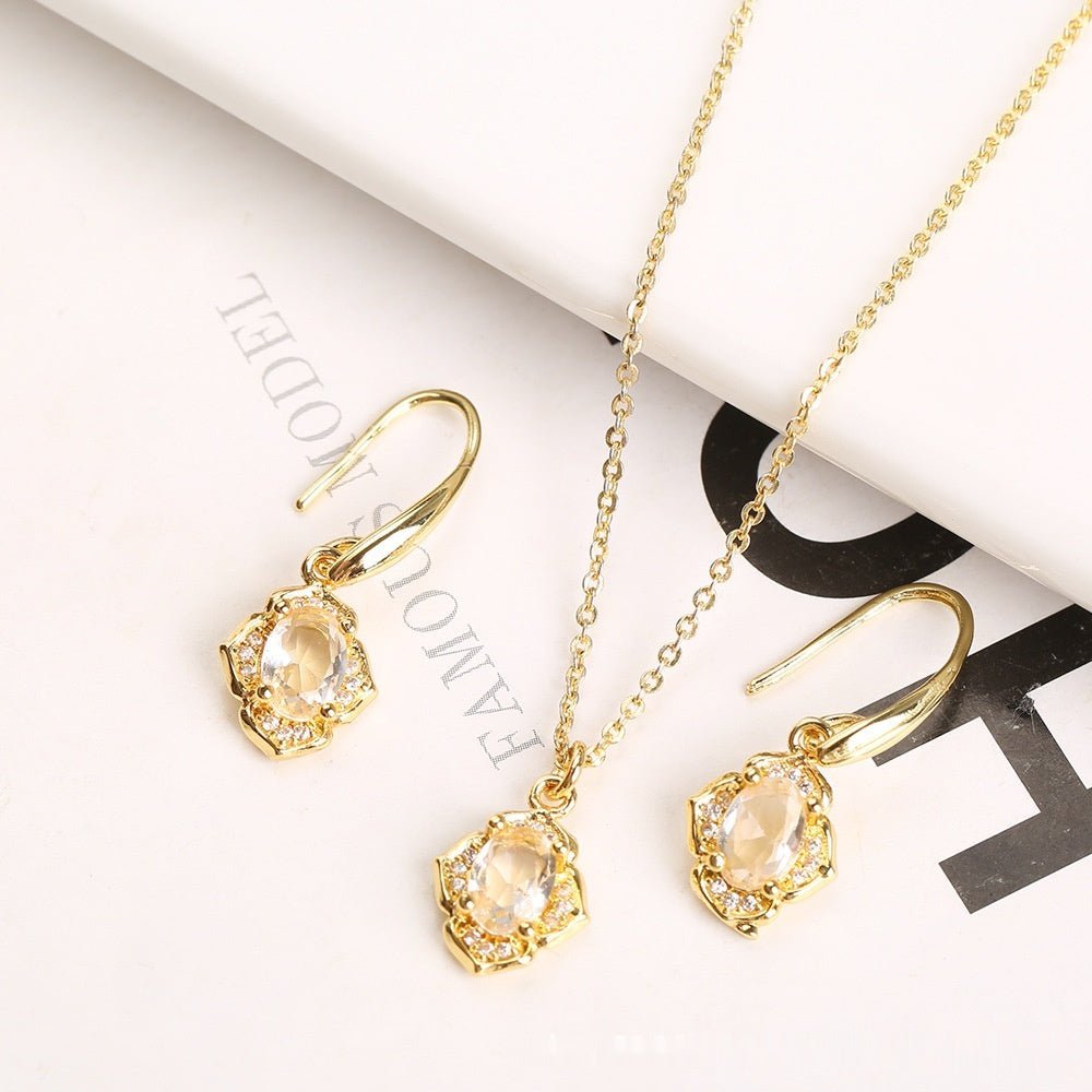 Micro - inlaid Crystal Zircon Inlaid Three - piece Set - THREADLIGHT