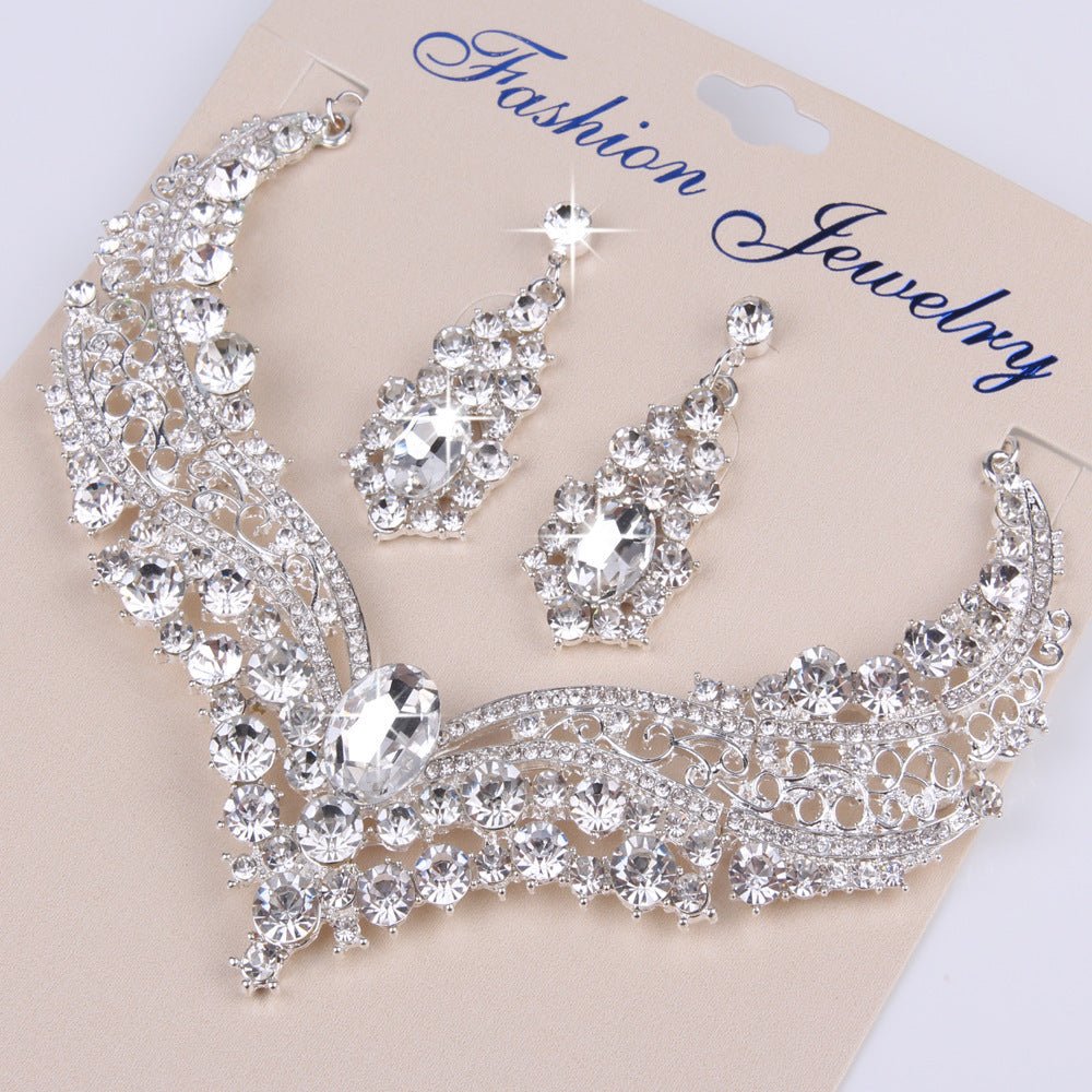 Necklace Alloy Diamond Large Crystal Jewelry Set - THREADLIGHT